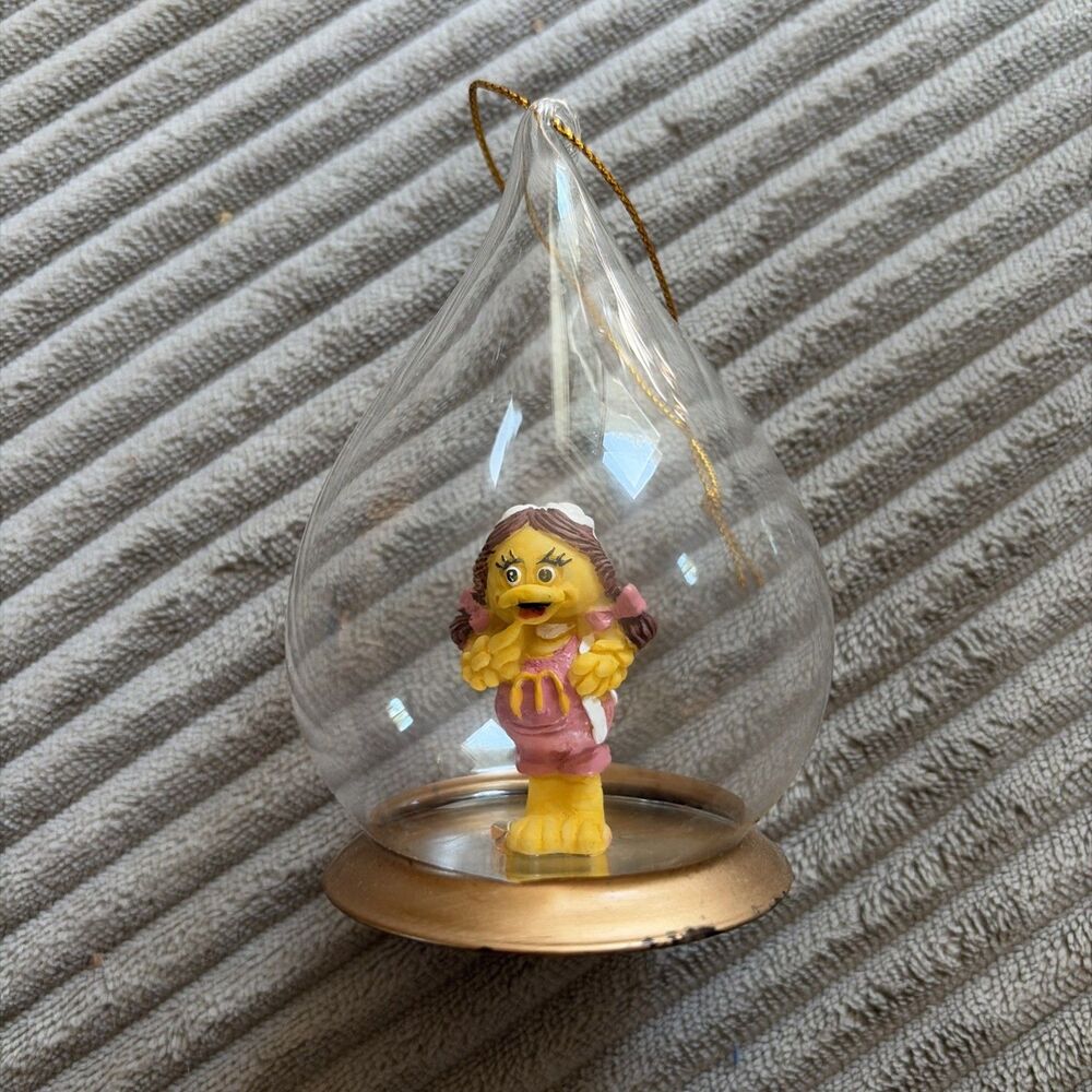 *Rare McDonald's Glass Teardrop Christmas Ornament-Birdie. Vintage